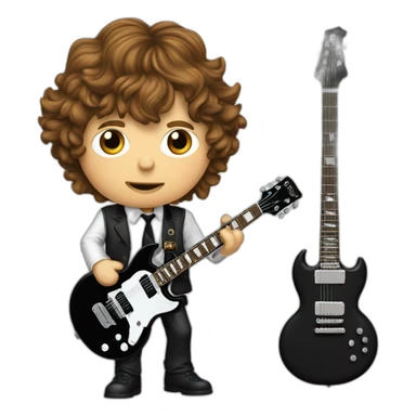 Angus Young english schoolboy dress,and his Gibson SG guitar sticker