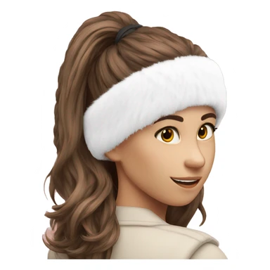 Ear warmer white with fur sticker