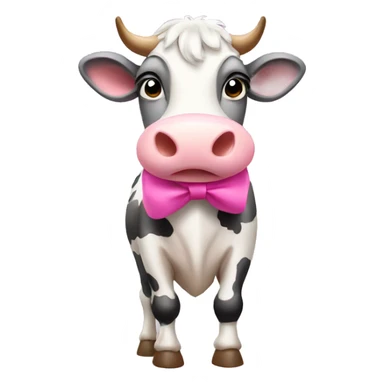 Cow with pink bow sticker
