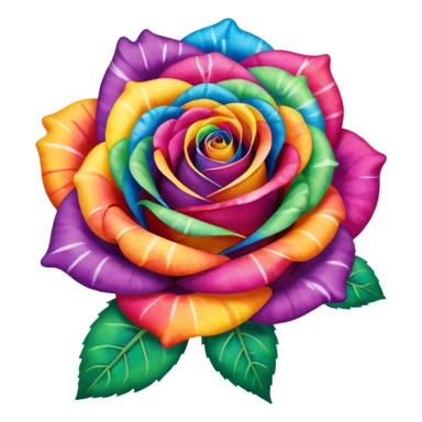 rainbow tie dye roses sticker