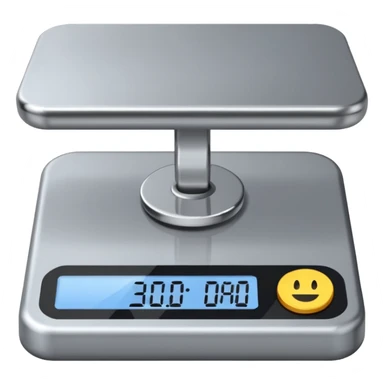 a grey weighing machine sticker