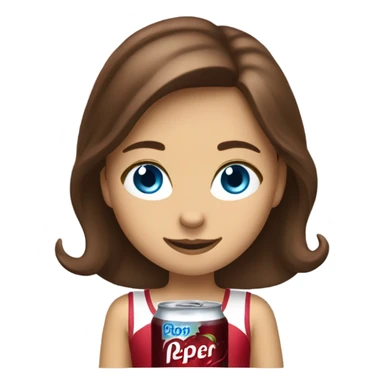 Drinking dr pepper cherry flavoured Brown hair girl blue eyes sticker