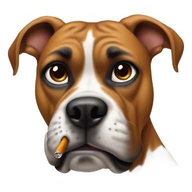 Female boxer dog breed smoking  sticker