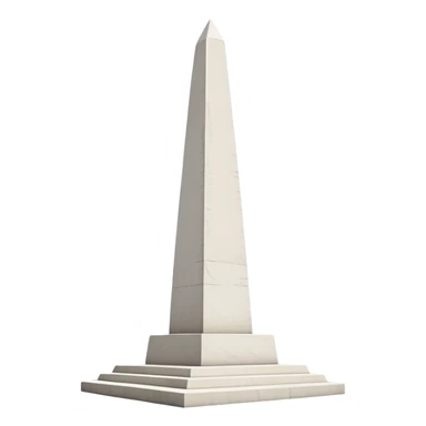 The Obelisk of Buenos Aires, a simple tall white stone monument with a pointed top, no staircase or base at the bottom, standing directly on flat ground, iconic Argentine landmark sticker