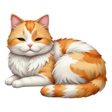 full body colourful light patched calico + white tabby cat sleeping sticker