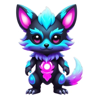 Epic Edgy Cute Vibrant Dark Nebula Modern Vernid-Protogen-creature-animal, full body sticker