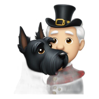 Senior Two black Scottish terrier kissing sticker