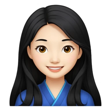 Rich Pretty Asian girl with long hair sticker