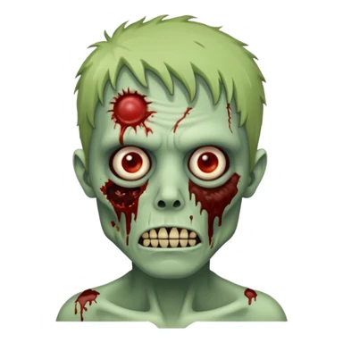 Zombie with short shag sticker