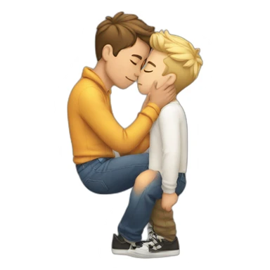 Gay boys kissing sticker