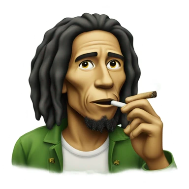 bob marley smoking joint sticker