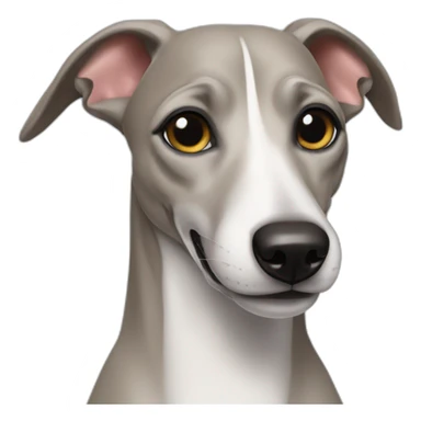 Whippet with smile sticker