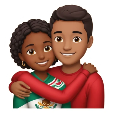Couple in love black girl and Mexican boy  sticker