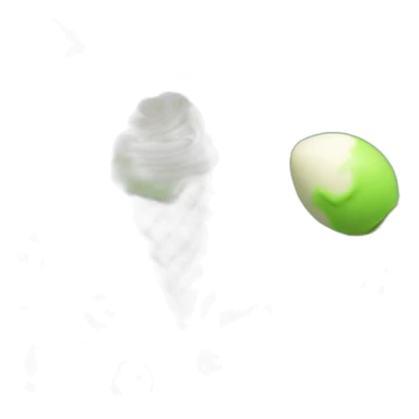 ice cream cone with black wafer and bright green ice cream balls sticker