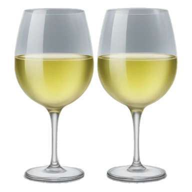 two white wine glasses  sticker
