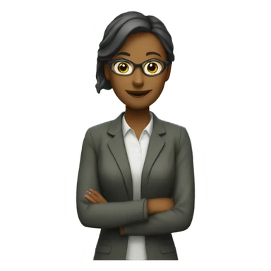 A teacher in front of a green board sticker