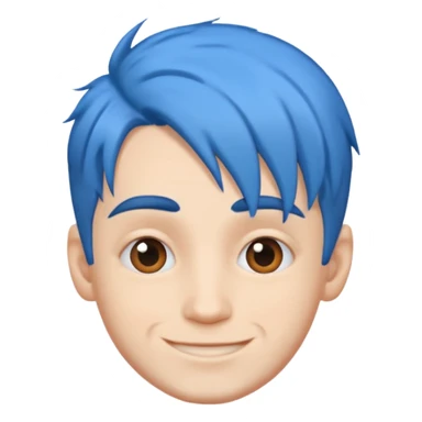 Happy Man strange  blue hair head sticker