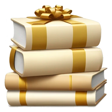 a stack of beautiful beige books with a gift white sticker