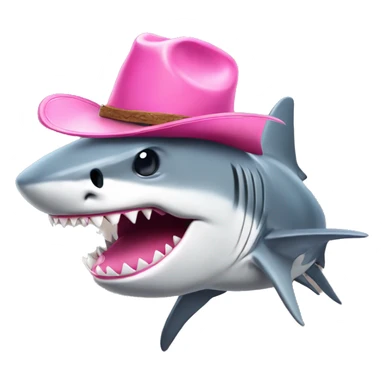Shark with a pink cowgirl hat sticker