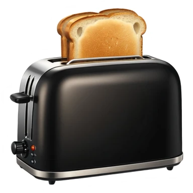 black toaster with bread sticker