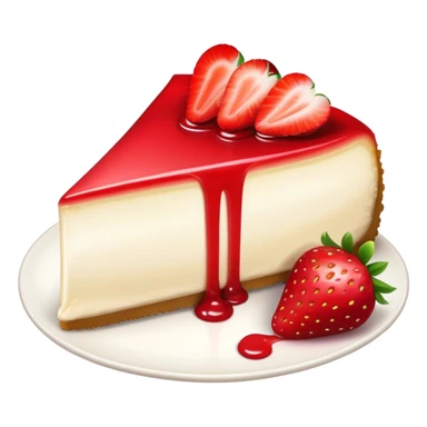 slice of cheesecake with strawberry topping sticker