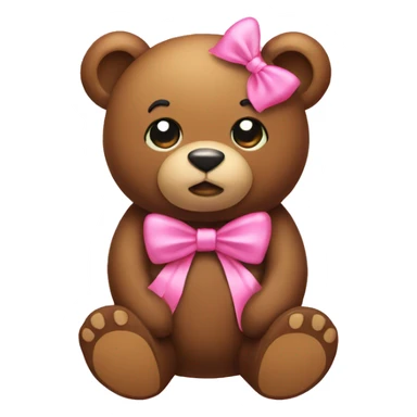 bear emoji with a pink bow  sticker