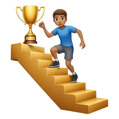PERSONA SUBIENDO ESCALERA PARA ALCANZAR TROFEO sticker