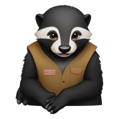 a honey badger with a union job sticker