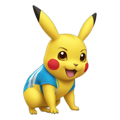 Pikatchu-soccer-fan-Marseille sticker