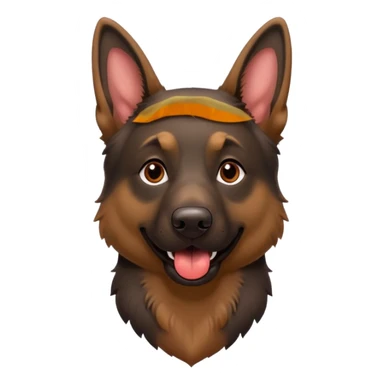 cartoon style dark German Shepherd dog with its long tongue hanging out  sticker