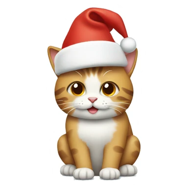 Cat with Christmas hat sticker