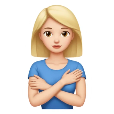 arms crossed holding neck woman sticker