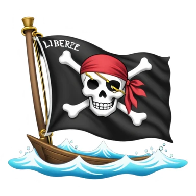 Drapeau pirate avec écrit "Libérez Fazer" sticker