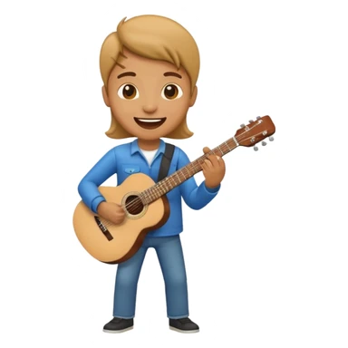 Emoji character playing the guitar sticker