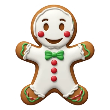 Emoji omino pan di zenzero bianco sticker