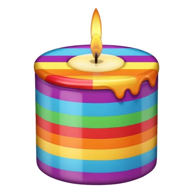 Rainbow candle sticker