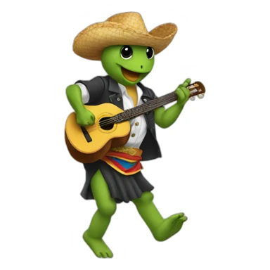 tortuga bailando jarabe tapatio sticker