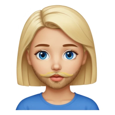 Puerto rican beard short hair with blonde blue eye girl kissing  sticker