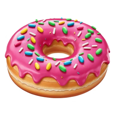 Apple device donut emoji but pink instead of chocolate  sticker