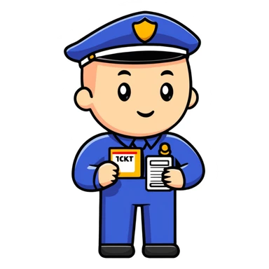 security officer holding a ticket sticker