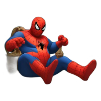 Fat-spiderman-on-an-island sticker