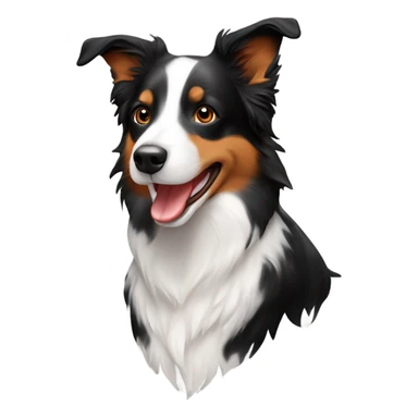 Border collie with red heeler print sticker