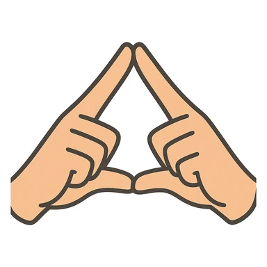 flat toon style two hands doing a pyramid gesture with their fingers sticker