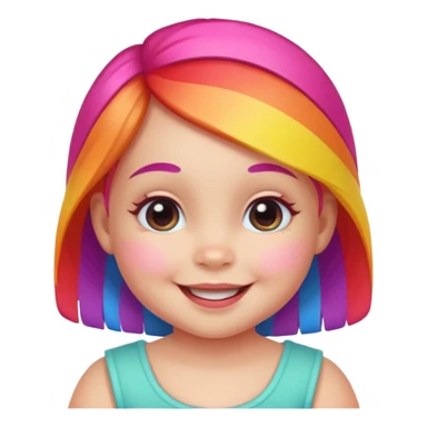 a rainbow skin baby girl sticker