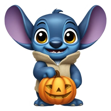 disney character stitch in a halloween costume  sticker