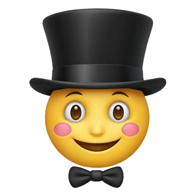 A yellow emoji with a top hat on sticker