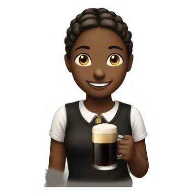 smiling girl with a guinness sticker