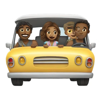 2girl and 2 guys on a road trip sticker