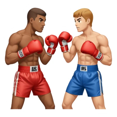 a sideways view of two boxers squaring up sticker