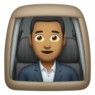 Man sitting in passenger seat sticker